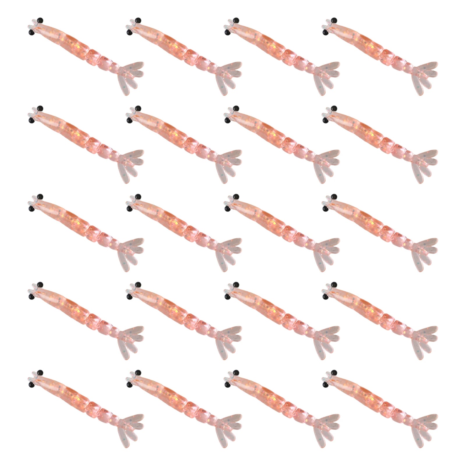 20Pcs Soft Worm Shrimp Fishing Lure Realistic Shrimps Bass Bait Glitter Direct Fishing Tackle Lures For Stream Fisher Peaceful Pleasures Health and Wellness