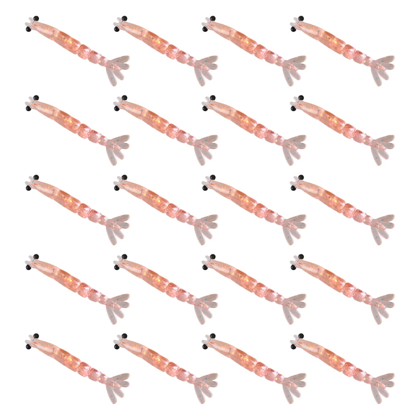20Pcs Mini Shrimp Lure Multi-Segmented Realistic Shrimps Bass Bait Glitter Direct Fishing Tackle Lures For Stream Fisher Peaceful Pleasures Health and Wellness