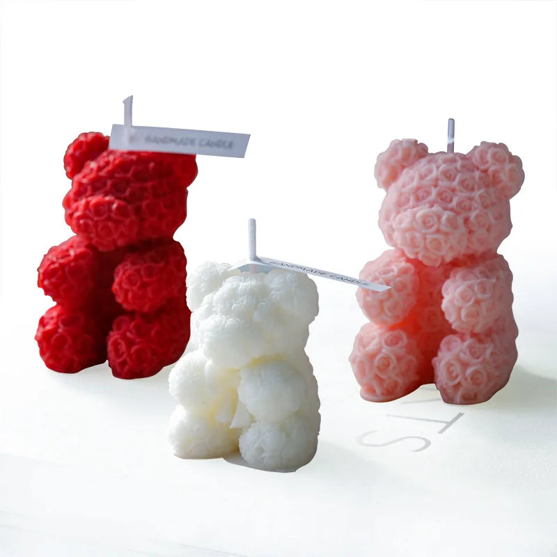 Rose Bear Home Fragrance Premium Atmosphere Birthday Gift Aromatherapy Candles Peaceful Pleasures Health and Wellness