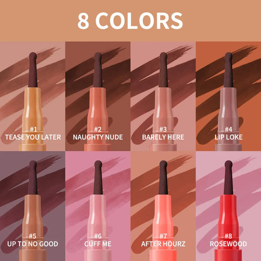 ibcccndc 8-Shade Waterproof Lip Liner Stain – Transfer-Proof Lip Liner Stain Oasis Select