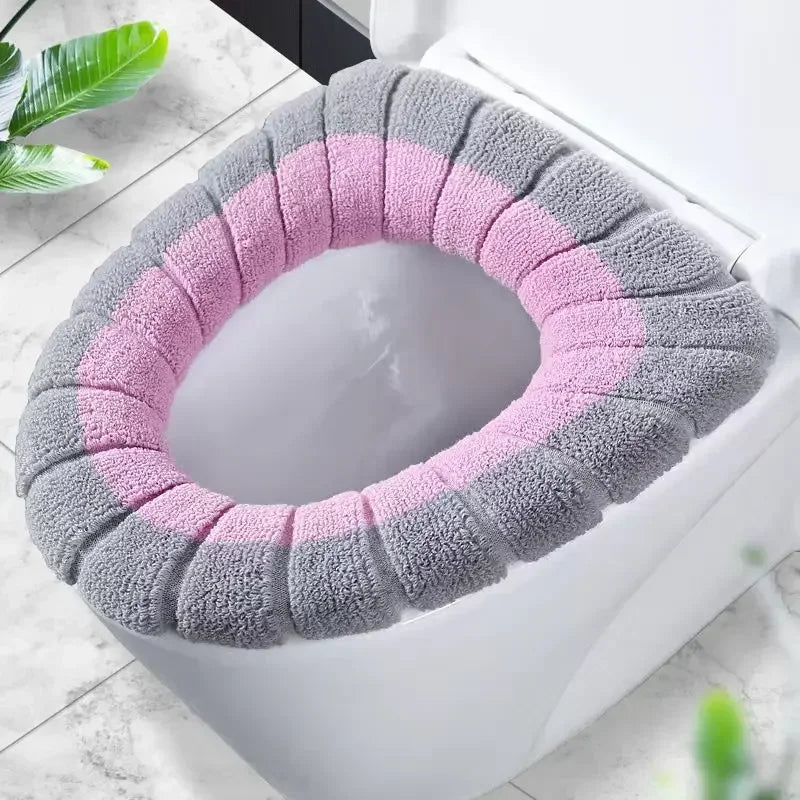 Soft Winter Warm Toilet Seat Cover – Washable & Universal Fit