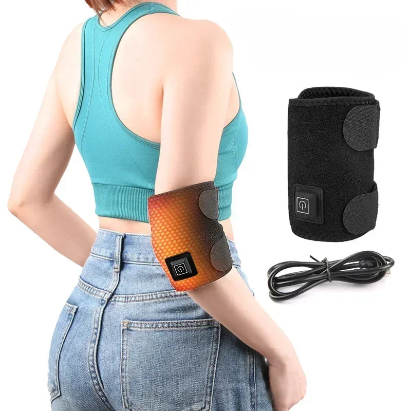 2/1PCS Electric Heated Knee Massager Brace Adjustable 3 Gear Temperature Elbow Protector Hot Compress Shoulder Protective Belt Peaceful Pleasures Health and Wellness