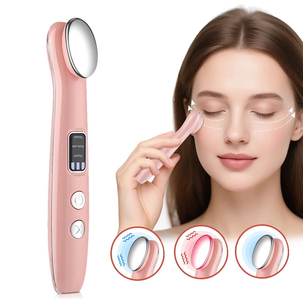Vibration Red Light Eye Massager Pen Hot Compress Beauty Anti Wrinkles Eye Lifting Wand Eye Care for Dark Circles Eye Bag Reduce Peaceful Pleasures Health and Wellness