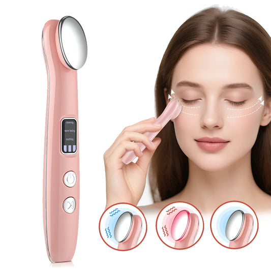 Vibration Red Light Eye Massager Pen Hot Compress Beauty Anti Wrinkles Eye Lifting Wand Eye Care for Dark Circles Eye Bag Reduce Peaceful Pleasures Health and Wellness