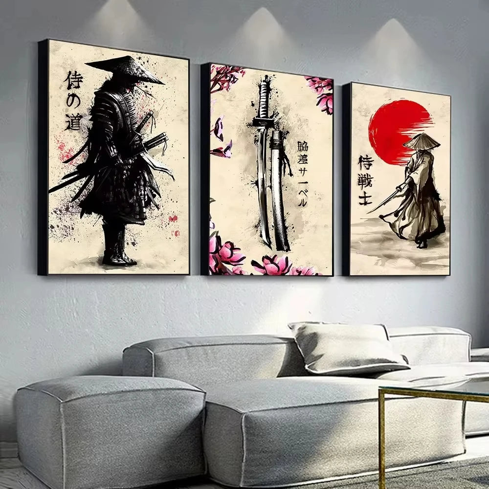 Japanese Samurai Canvas Wall Art | Unframed Poster Print