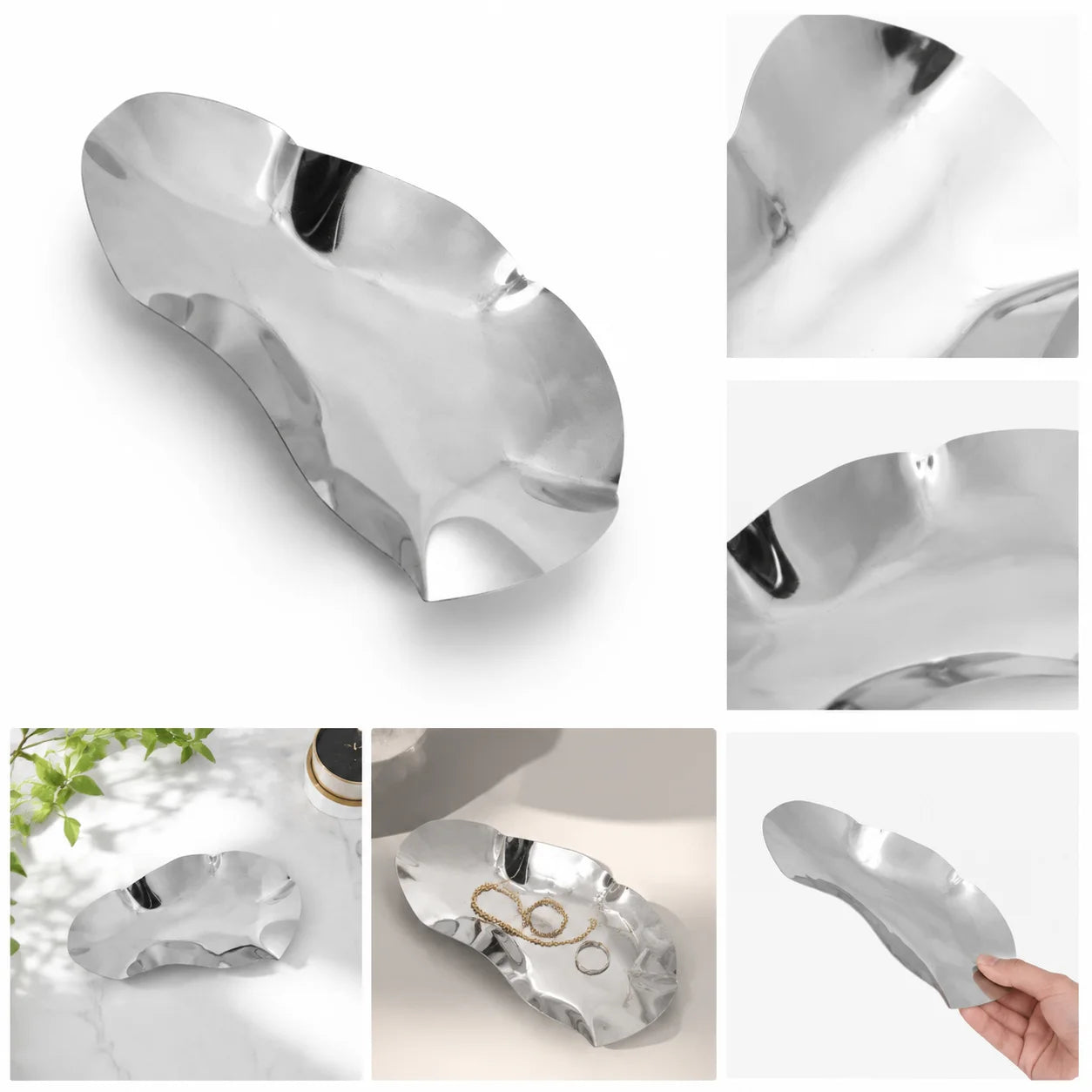 Stainless Steel Oyster Shell Plate | Seafood Serving Dish & Tray