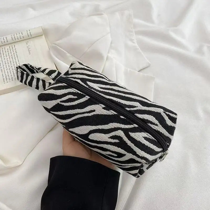 New Leopard Print Makeup Bags Pillow Pen Bag High Quality WOMEN'S Large Capacity Pillow Bag Portable Storage Handbag Peaceful Pleasures Health and Wellness