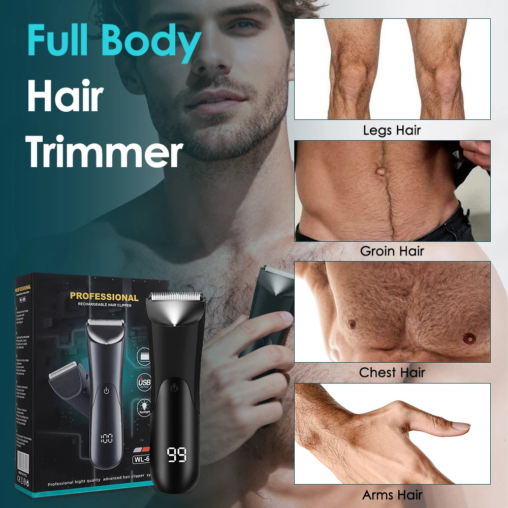 Ceramic LED Display Electric Shaver for Men Rechargeable Body Hair Groomer Underarm Leg Chest Hair Trimmer Women Epilator 500mAh Peaceful Pleasures Health and Wellness