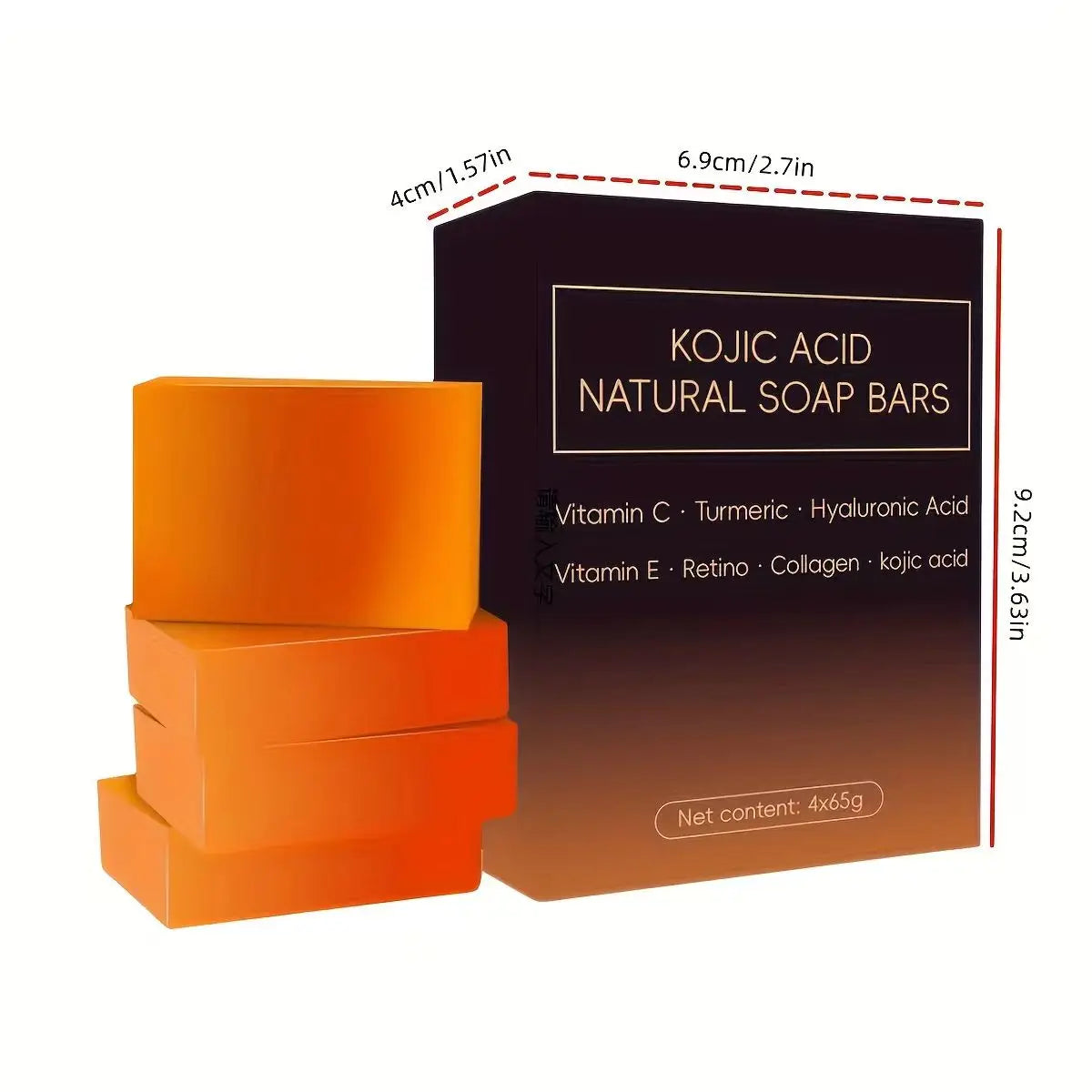 4-Pack Lemon Kojic Acid & Turmeric Handmade Soap – Unisex