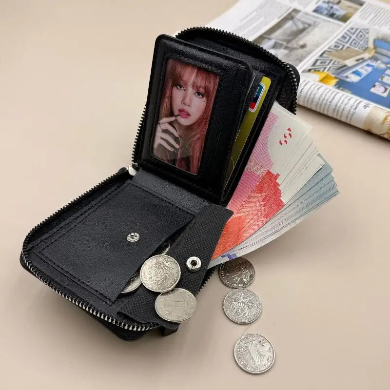 Men's Slim Zipper Wallet | Multi-Card Holder & Coin Pocket