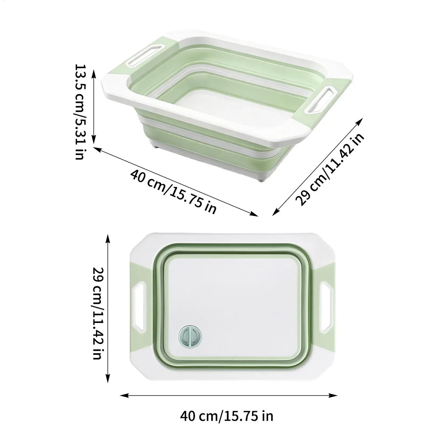Foldable Cutting Board Food Washing Multipurpose Bin Foldable Cutting Board Basin For Meat Fruit Vegetables BBQ Picnic Backyard Peaceful Pleasures Health and Wellness