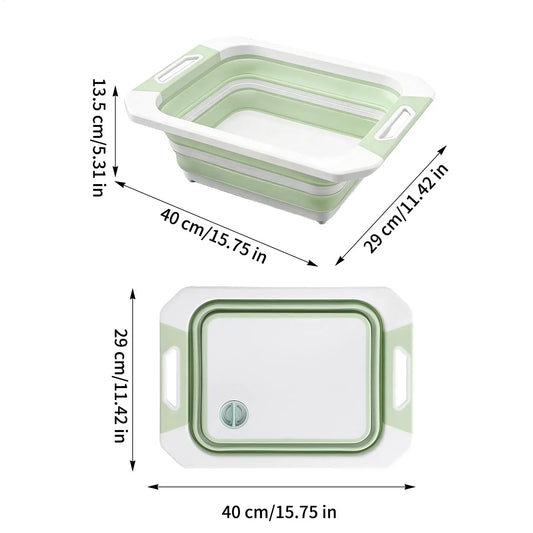Foldable Cutting Board Food Washing Multipurpose Bin Foldable Cutting Board Basin For Meat Fruit Vegetables BBQ Picnic Backyard Peaceful Pleasures Health and Wellness