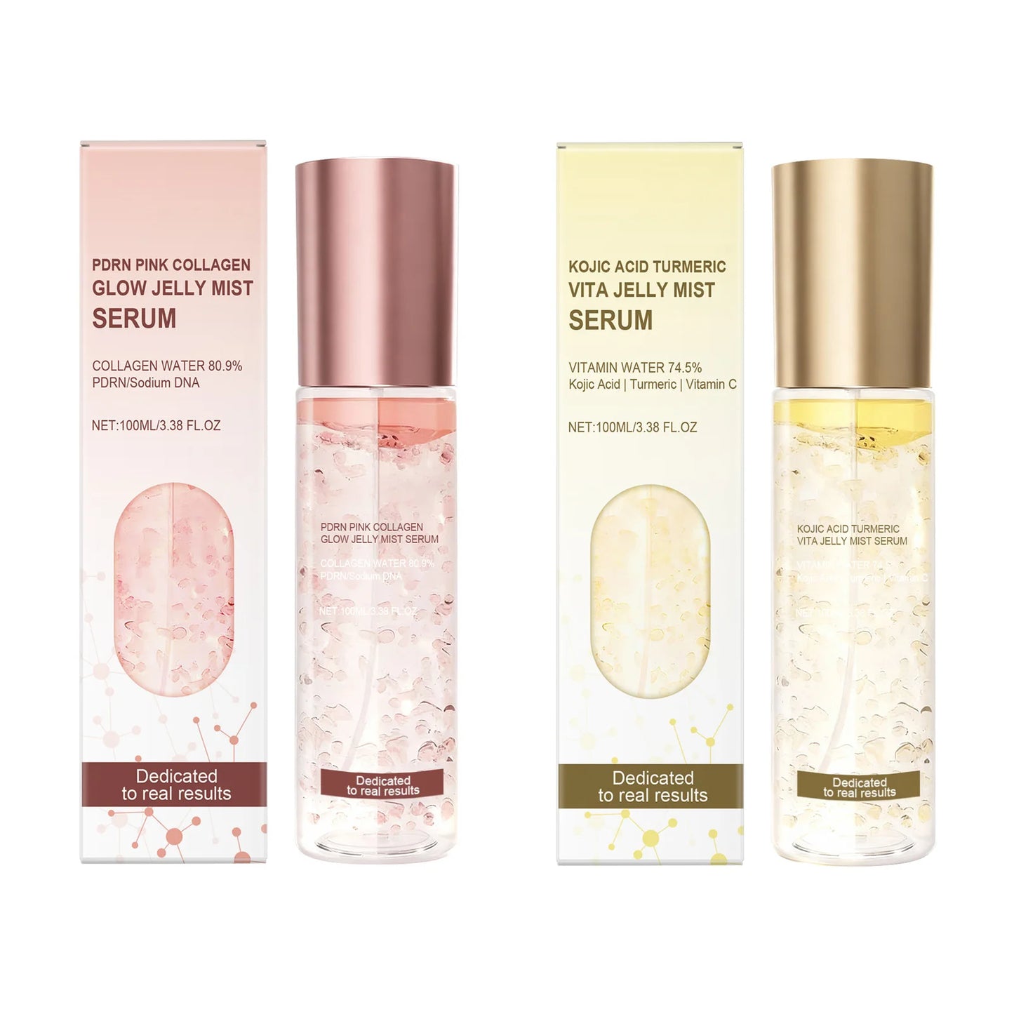 Jelly Mist Serum Brightening Firming Hydrating Face Spray Smoothing Facial Hyaluronic Acid Collagen Moisturizing Skincare Set Peaceful Pleasures Health and Wellness 1 Set
