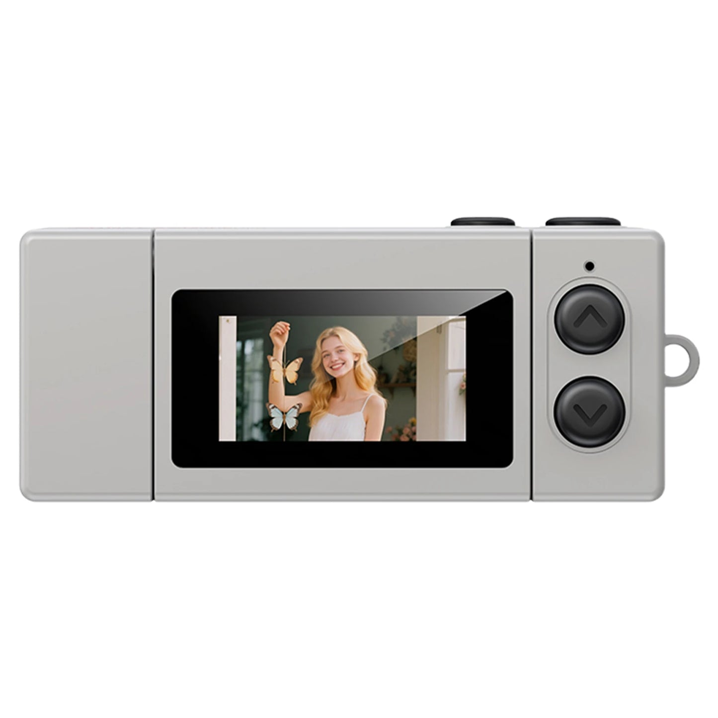 Retro Small Video Recorder Camcorder Support Memory Card Mini Keychain Camera for Beginners Teens and Adults Travel Vlog Peaceful Pleasures Health and Wellness Grey