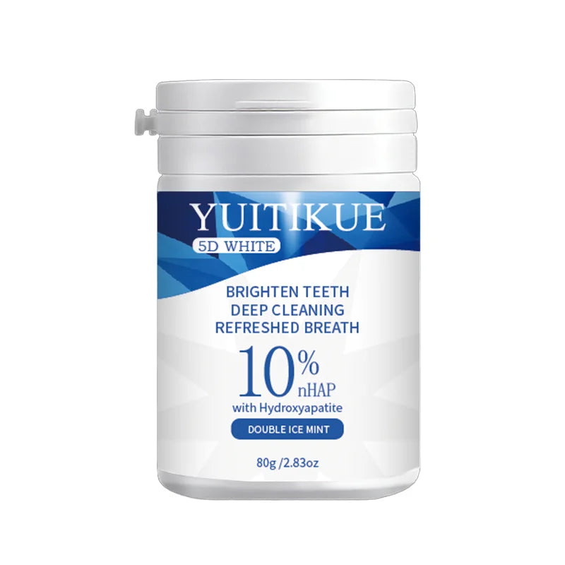 Yuitikue 5D White Teeth Powder, 10% Hydroxyapatite Tooth Brightening Powder for Deep Cleaning & Fresh Breath, 80g Peaceful Pleasures Health and Wellness 1pc