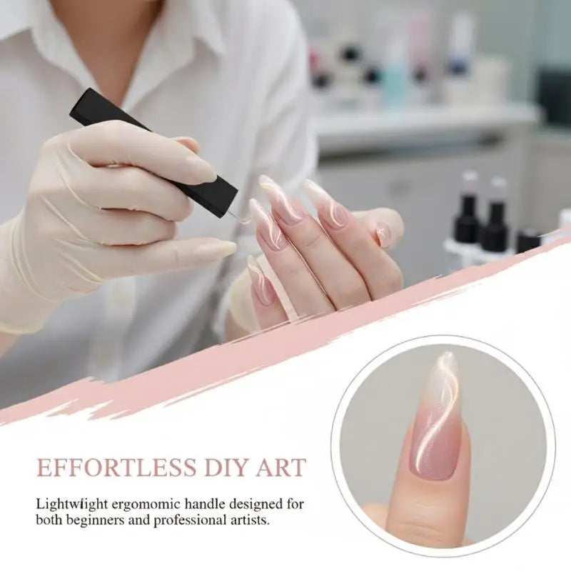 Super Strong Dual-Headed Cat Eye Nail Magnet Nail Art Ribbon Effect With Protective Cover For French UV Gel Polish Pen 3D Peaceful Pleasures Health and Wellness