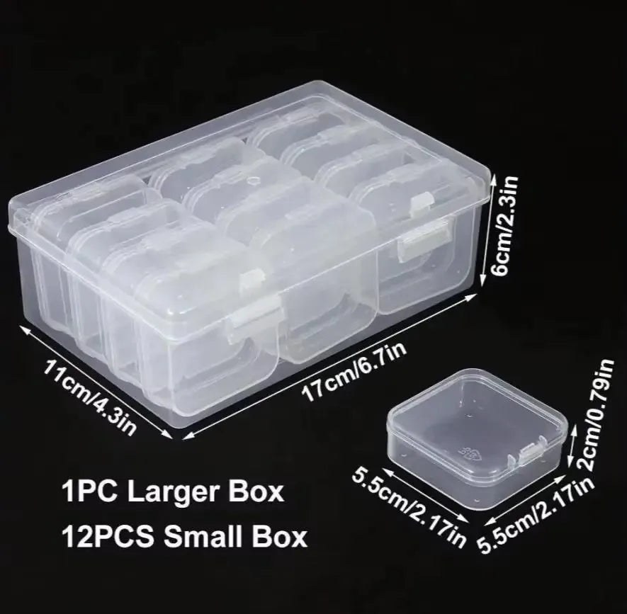 Organizer Box Small Beads Organizers and Storage Plastic Cases Mini Clear Storage Containers Boxes with Hinged Lid and Rectangl Peaceful Pleasures Health and Wellness 12gird