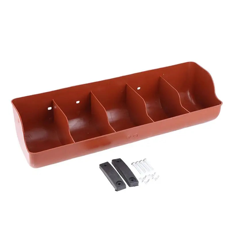 5 Slots Piglet Fodder Dish Multi Slot Livestock Feeding Bowl Durable Plastic Feeder for Piglet and Farm Animals Peaceful Pleasures Health and Wellness Dark red