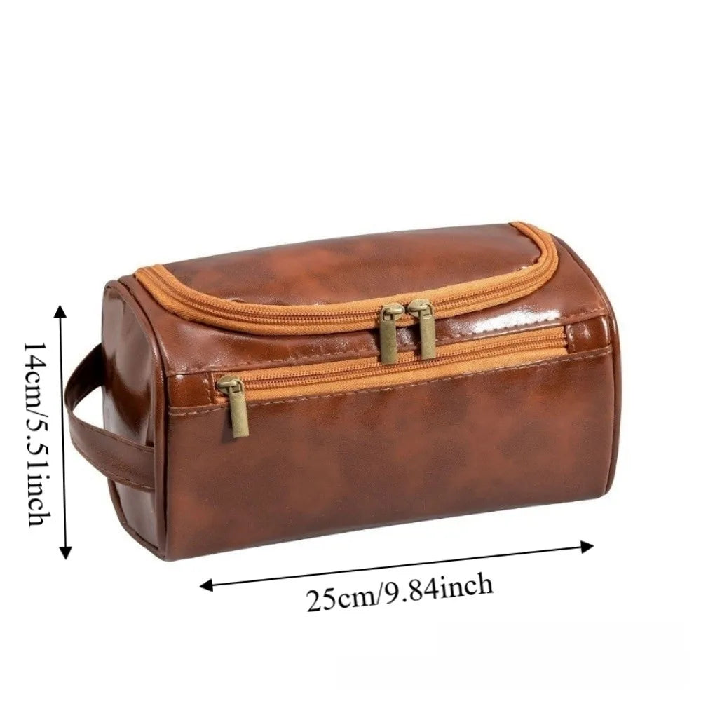 PU Leather Travel Cosmetic Bag – Waterproof Makeup Organizer