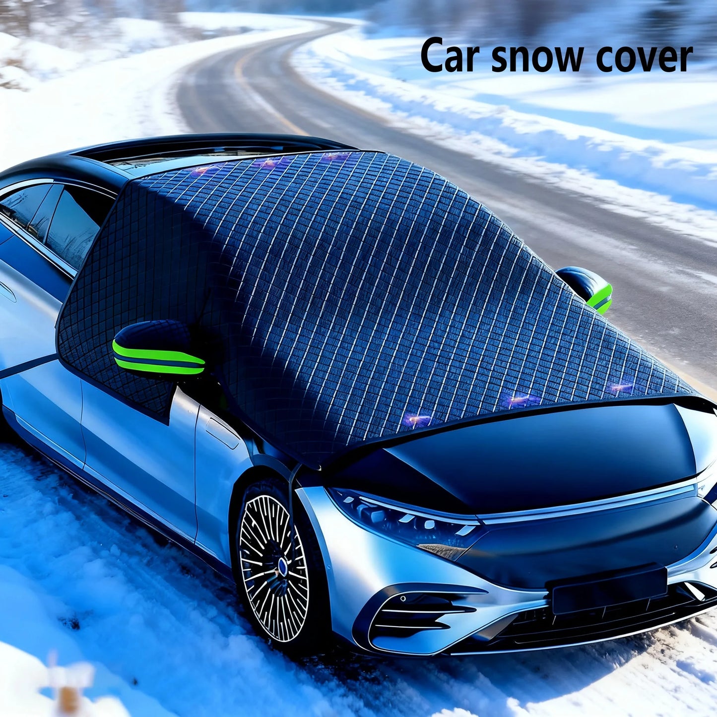Magnetic Car Windshield Sunshade & Snow Cover, All Season UV & Ice Protection, Frost Guard & Sun Blocker for Most Vehicles Peaceful Pleasures Health and Wellness light green Style1