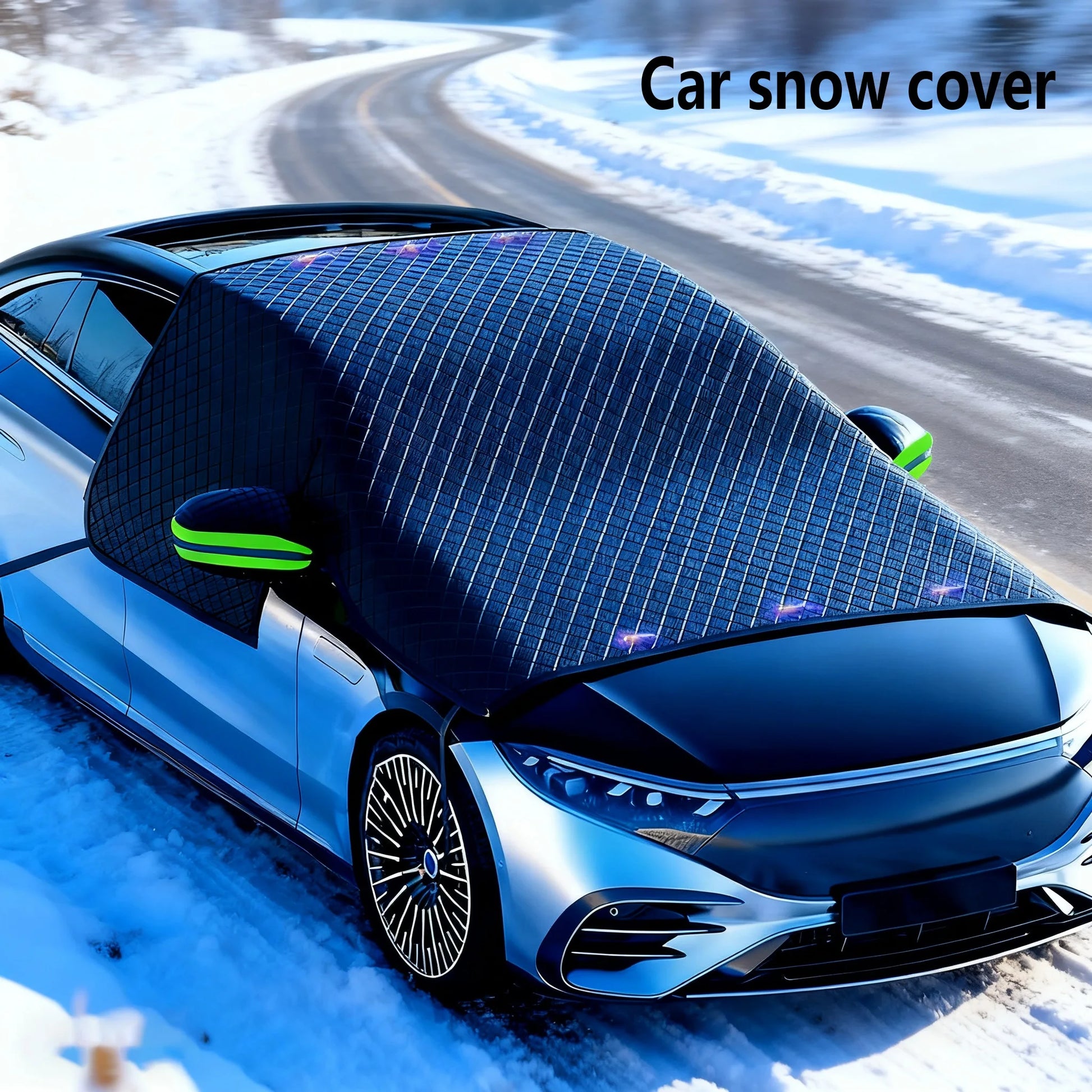 Magnetic Car Windshield Sunshade & Snow Cover, All Season UV & Ice Protection, Frost Guard & Sun Blocker for Most Vehicles Peaceful Pleasures Health and Wellness light green Style1