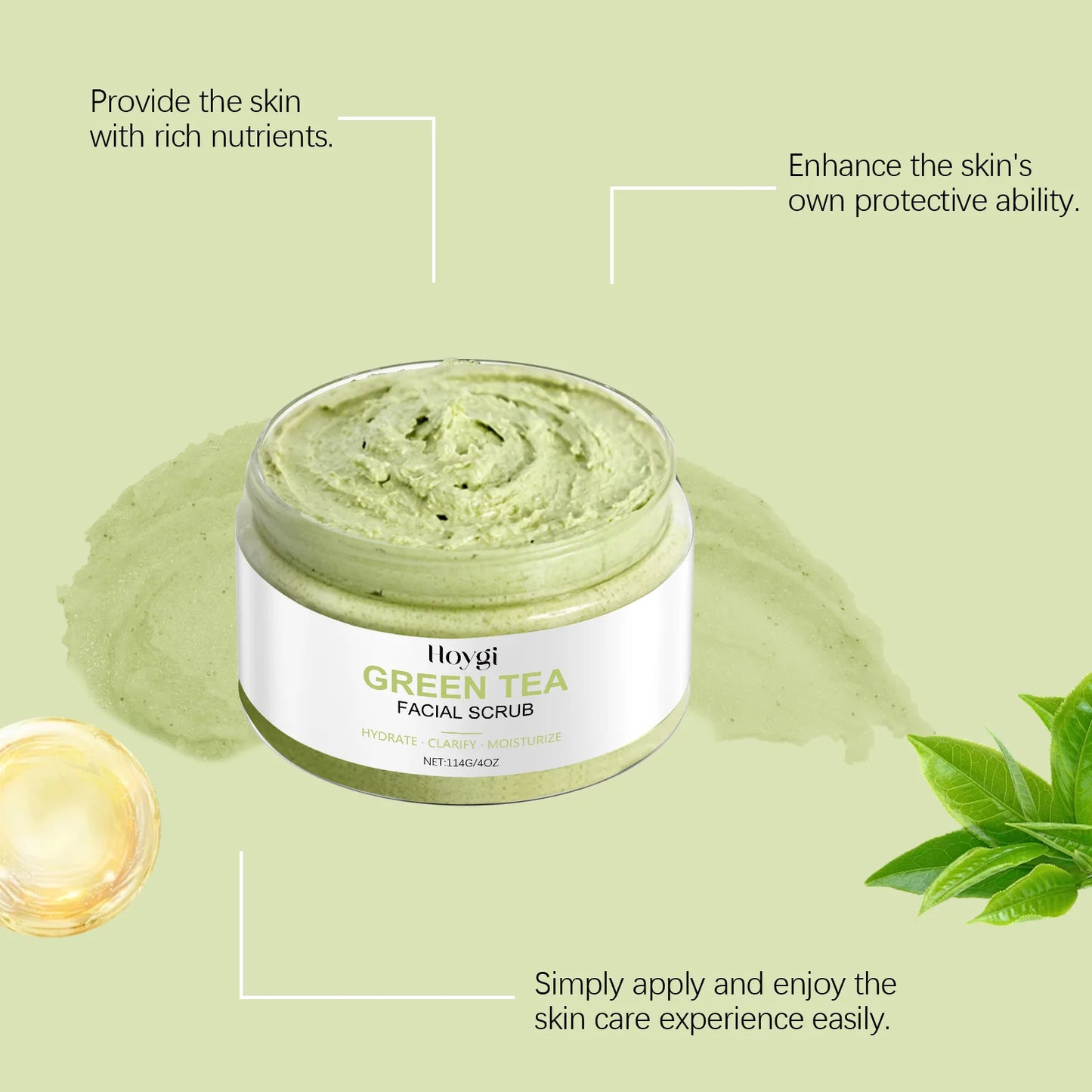 Hoygi Green Tea Facial Scrub – Pore Cleansing Exfoliator