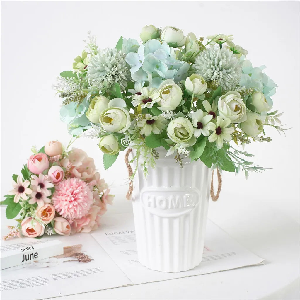 Artificial Silk Hydrangea Peony Bouquet – Wedding & Home Decor