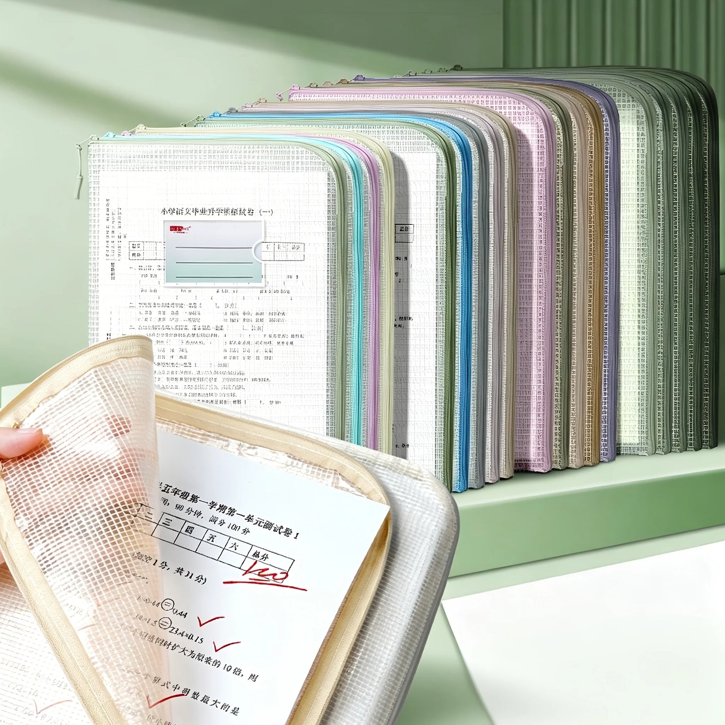 A4 Mesh Zipper Pouches 5-Pack | Organization Storage Bags