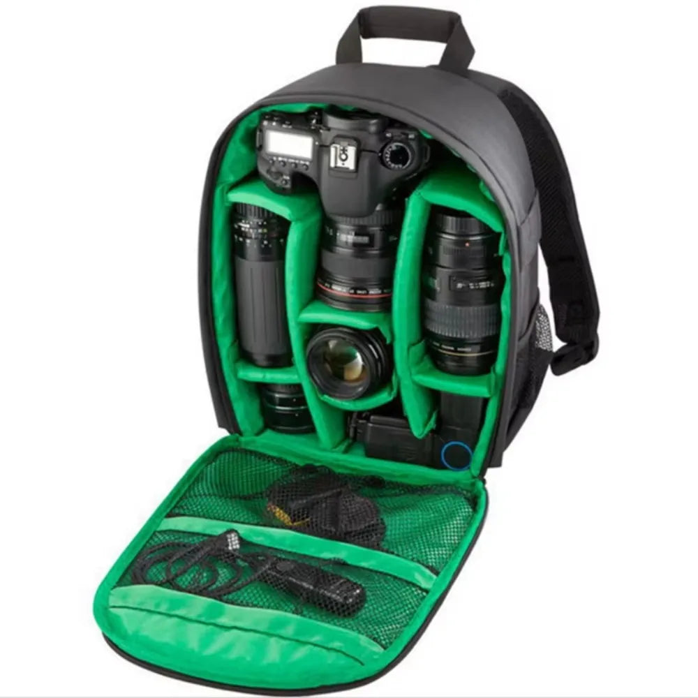 Multi-functional Camera Bag Waterproof Wear Resistant Digital DSLR Camera Padded Dividers Protective Box Camera Lens Pouch Peaceful Pleasures Health and Wellness Green