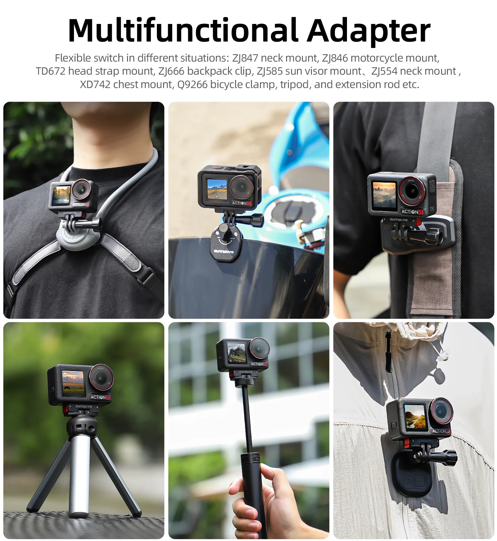 1 PCS Camera Bracket Folding Quick Release Expansion Parts For DJI OSMO ACTION5 PRO Magnetic Adaptor ACTION4/3/2 OSMO 360 Peaceful Pleasures Health and Wellness