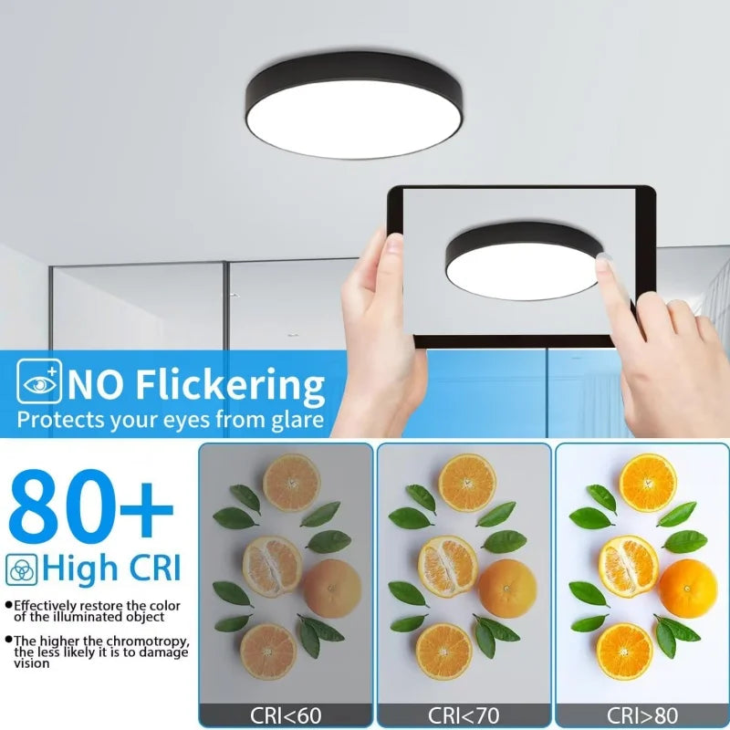 RUNTOIN 28W LED Ceiling Light 30CM Dimmable + Remote Control