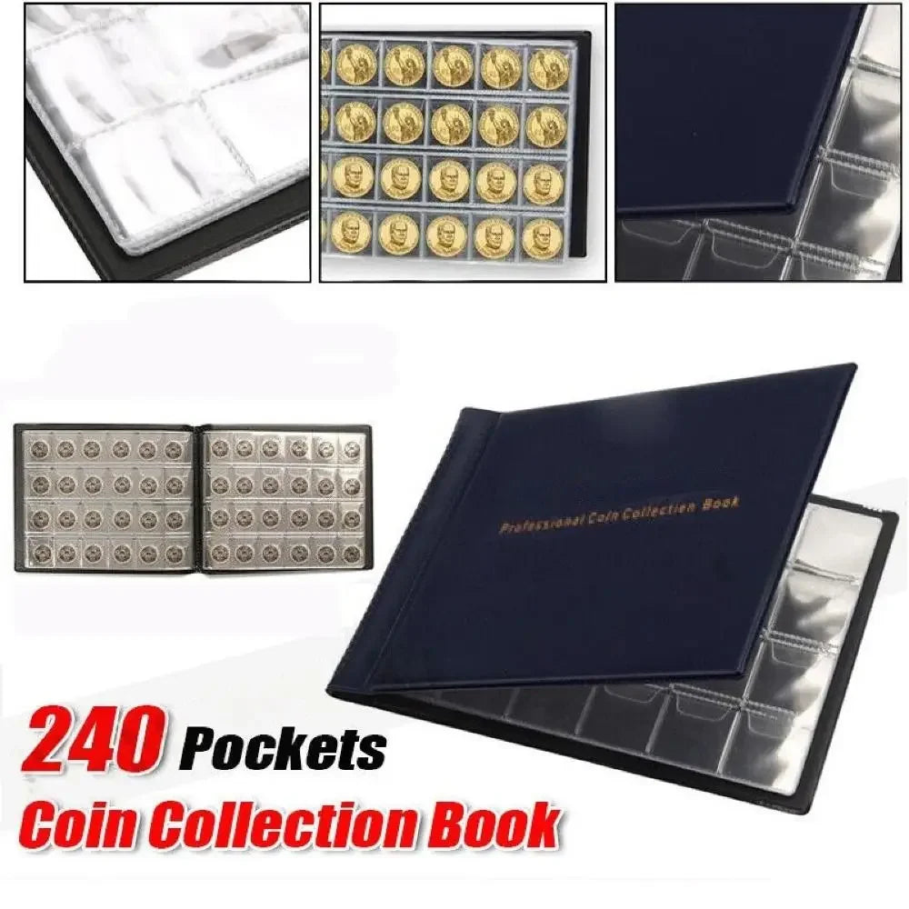 240-Pocket Coin Collection Album Book | 10 Pages for Collectors