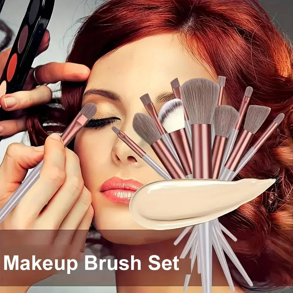 13-Piece Professional Makeup Brush Set with Pouch Makeup Brushes Peaceful Pleasures Health and Wellness