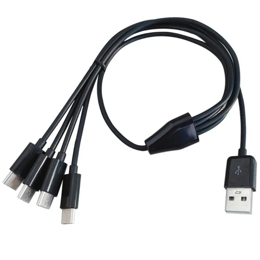 Multiple Ports Power Bank One Drag Four Power Supply Cord USB To 4 Port Type C Cable Charger Cable Type C To 4 Type C Wire Peaceful Pleasures Health and Wellness A USB to 4 Type C