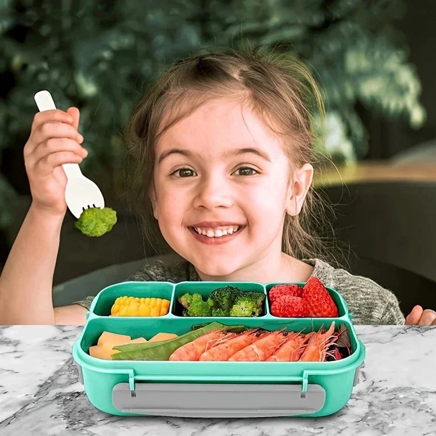 1PC Four grid plastic lunch box 1300ML,student office lunch box,Sealed Leak Proof And Easy To Clean Student Bento Box Peaceful Pleasures Health and Wellness