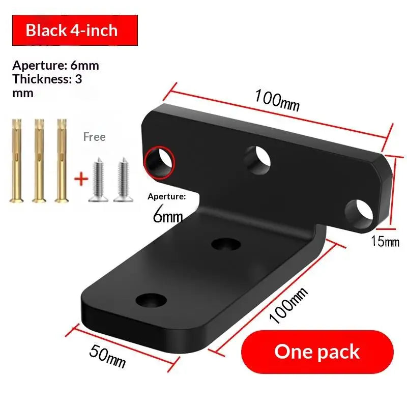 New 1Set L-shape Partition Support Brackets Wall Mount Fixed Rack With Screw Heavy Duty Shelf Brackets Industrial Metal Bracket Peaceful Pleasures Health and Wellness Black 100mm as pic