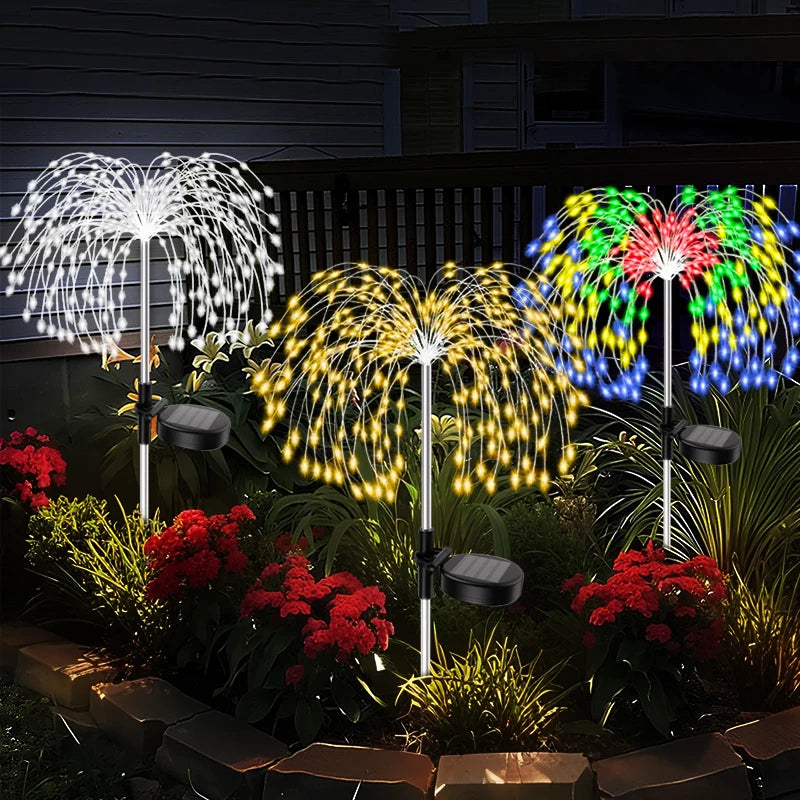 Solar Firework Pathway Lights – Waterproof LED Garden Stakes