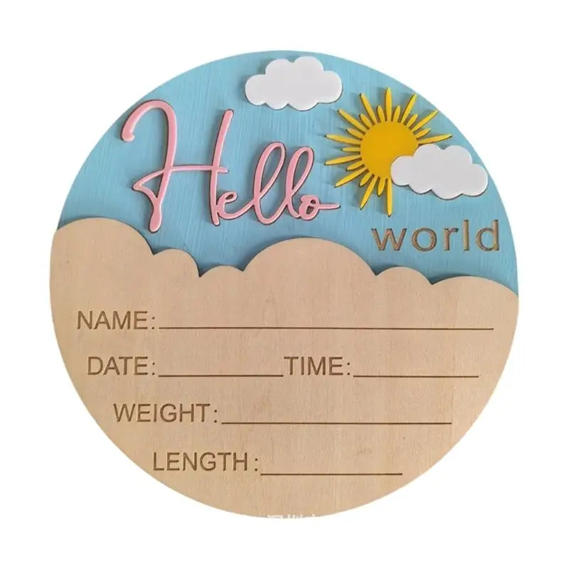 Hello Baby Wooden Sign | Birth Announcement & Nursery Photo Prop