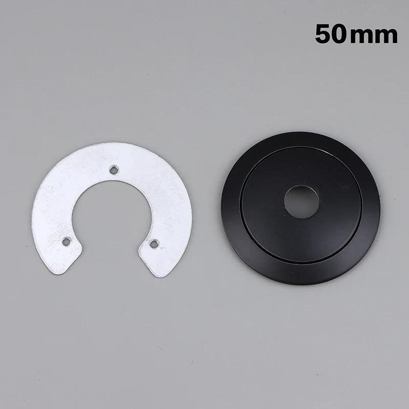 Aluminum Cap For Glass Globe Lampshade Arc Tray Flying Saucer Style Holder Lightweight Durable For Home Restaurant Lighting Peaceful Pleasures Health and Wellness 50mm Black