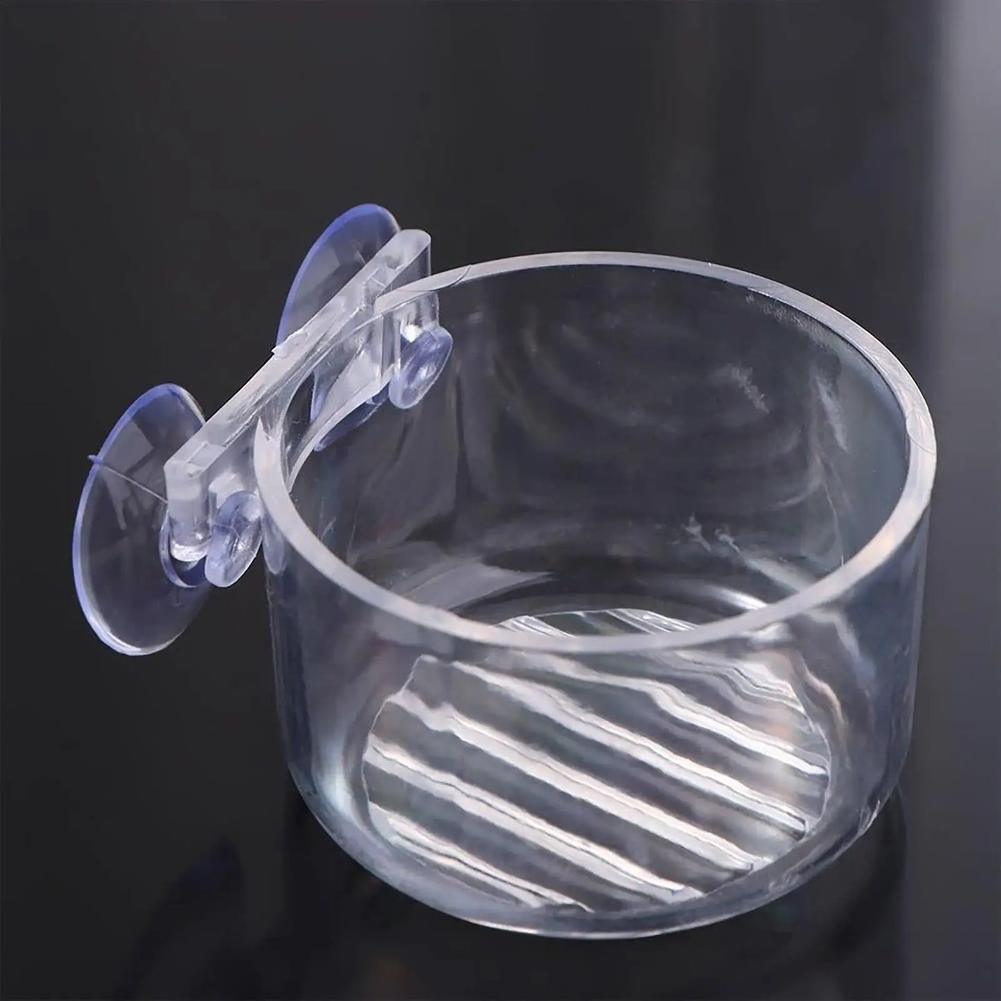 Acrylic Aquarium Plant Cup with Suction Holder | Fish Tank Pot