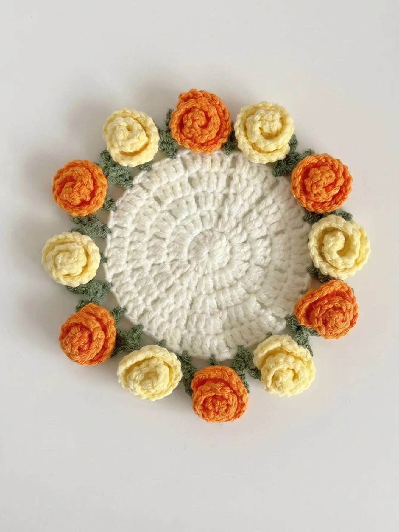 Handmade Crochet Flower Coaster | Vintage Boho Cup Mat Gift