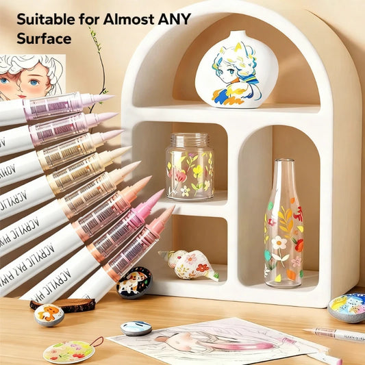 9-Piece Acrylic Brush Pen Set | Art Markers for Painting & Drawing Acrylic Art Markers Peaceful Pleasures Health and Wellness