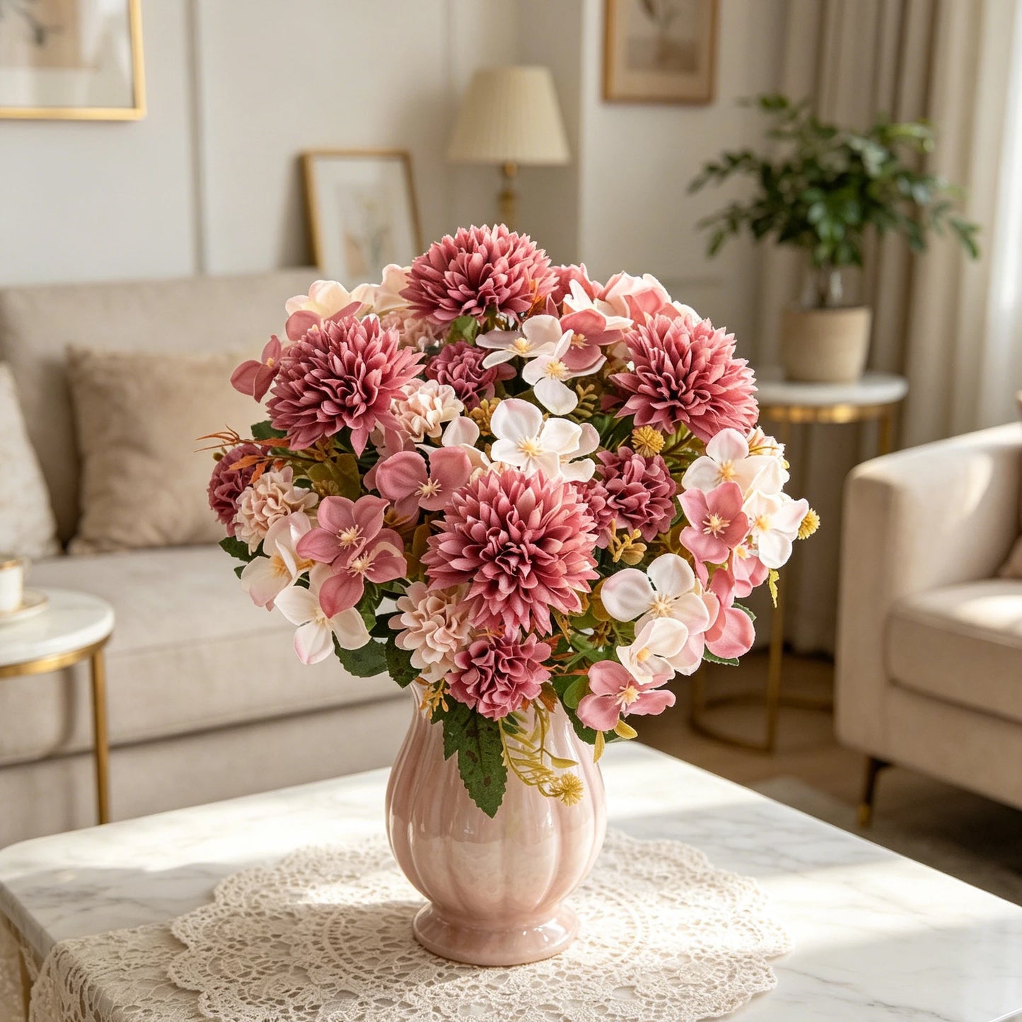 Silk Hydrangea Carnation Artificial Flowers – Wedding & Home Decor