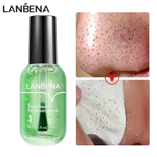 LANBENA Blackhead Remover Mask + Shrinks Pore Serum (Step 1+Step 2) Facial Acne Treatment 17ml Peaceful Pleasures Health and Wellness