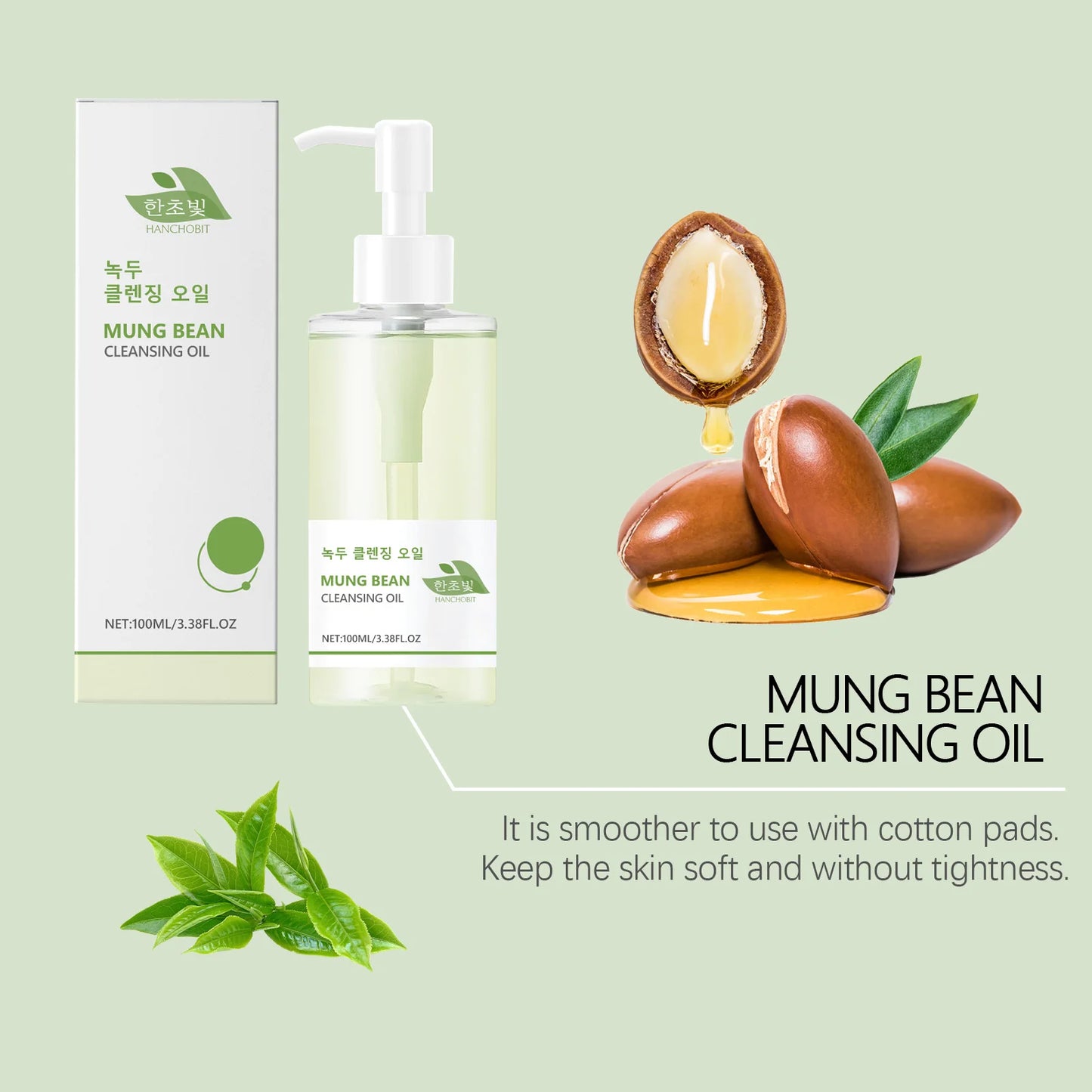 Mung Bean Cleansing Oil – Face, Eye & Lip Makeup Remover 100ml