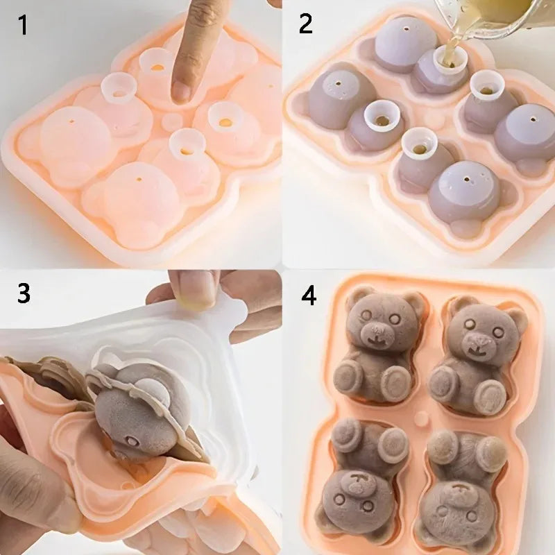 Bear Ice Cube Mold – Food-Grade Silicone Ice Tray