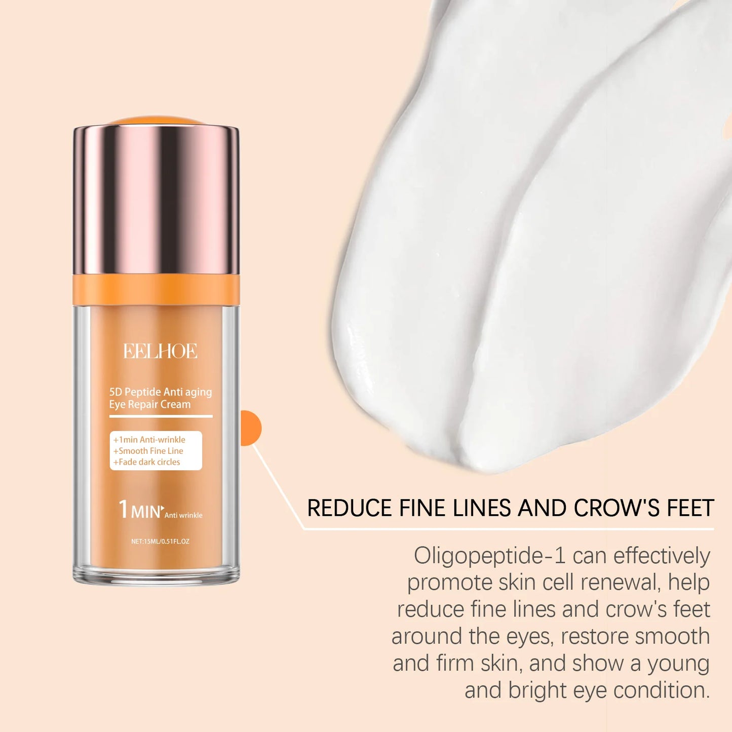 5D Peptide Eye Cream – Dark Circles, Wrinkles & Puffiness