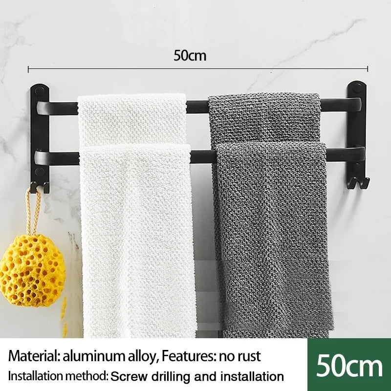 Wall-Mounted Aluminum Towel Rack | 1, 2 & 3 Bar Options