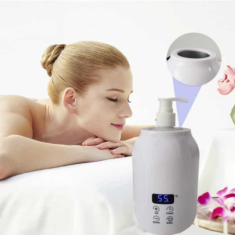 Electric Massage Oil Warmer 250ml | LED Lotion Heater Dispenser