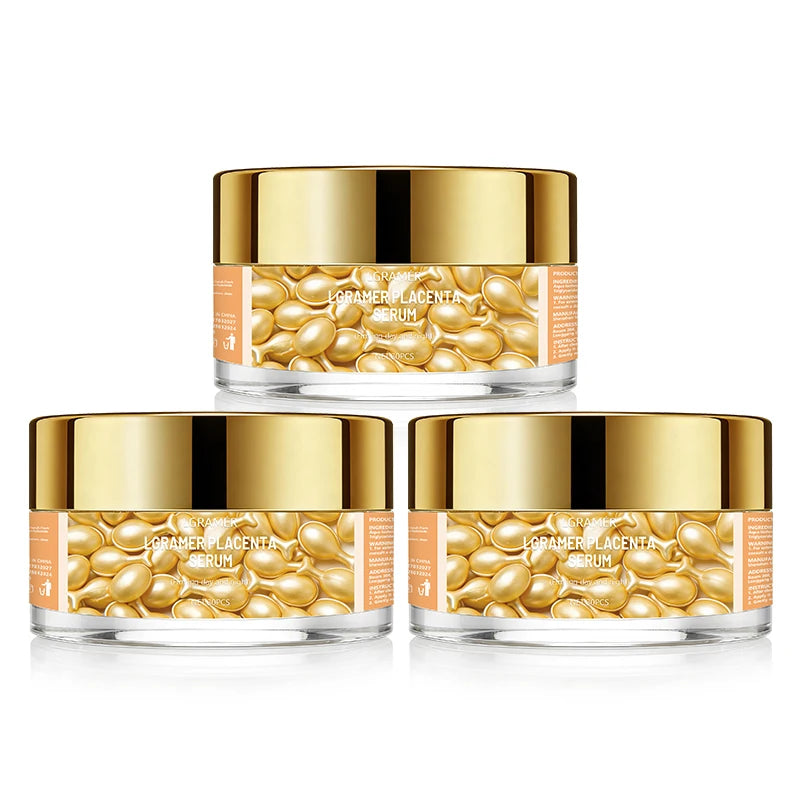 Vitamin E Face Deep Moisturizing Capsule Essence, Hydrates and Smooths Skin, Deep Hydration and Skin-Brightening 30 Capsules Peaceful Pleasures Health and Wellness 3pcs